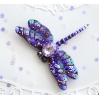Набор для вышивания броши «Фиолетовая стрекоза»